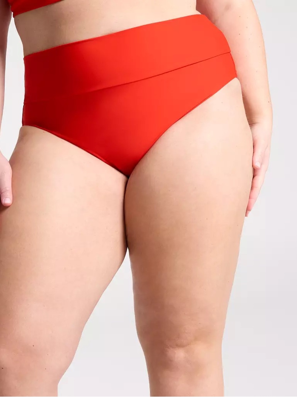 CALIA High Waist Wide band  Red Swim Bottoms